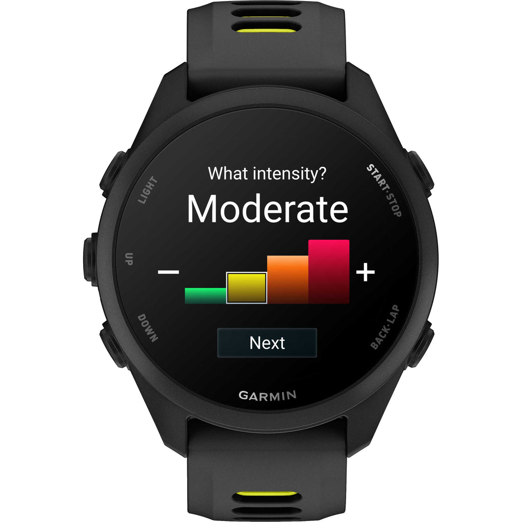 Garmin Forerunner 170 Music Schwarz – GPS-Laufuhr mit Musik, AMOLED-Display & 20 mm  Quick Release Amp Yellow