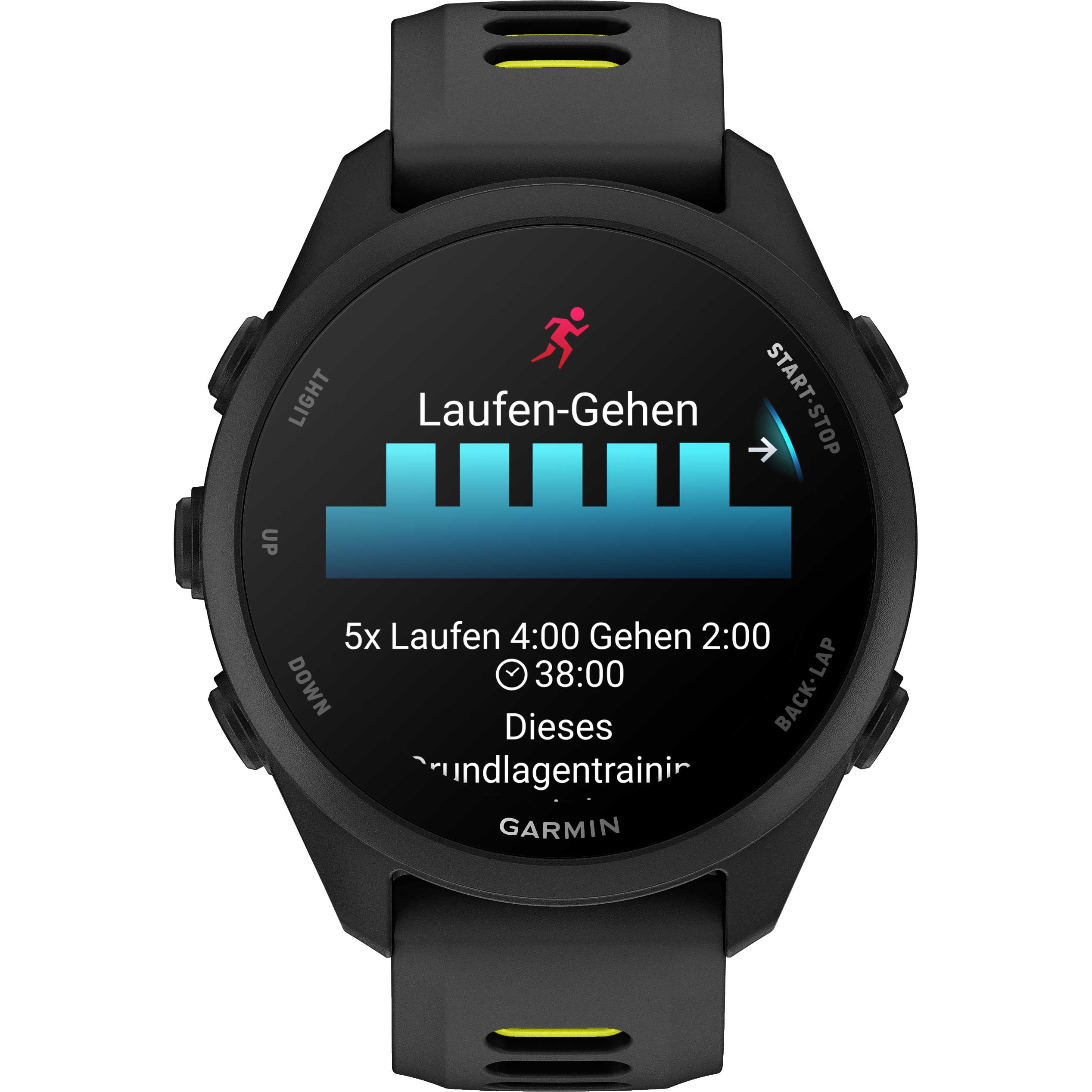 Garmin Forerunner 170 Music Schwarz – GPS-Laufuhr mit Musik, AMOLED-Display & 20 mm  Quick Release Amp Yellow