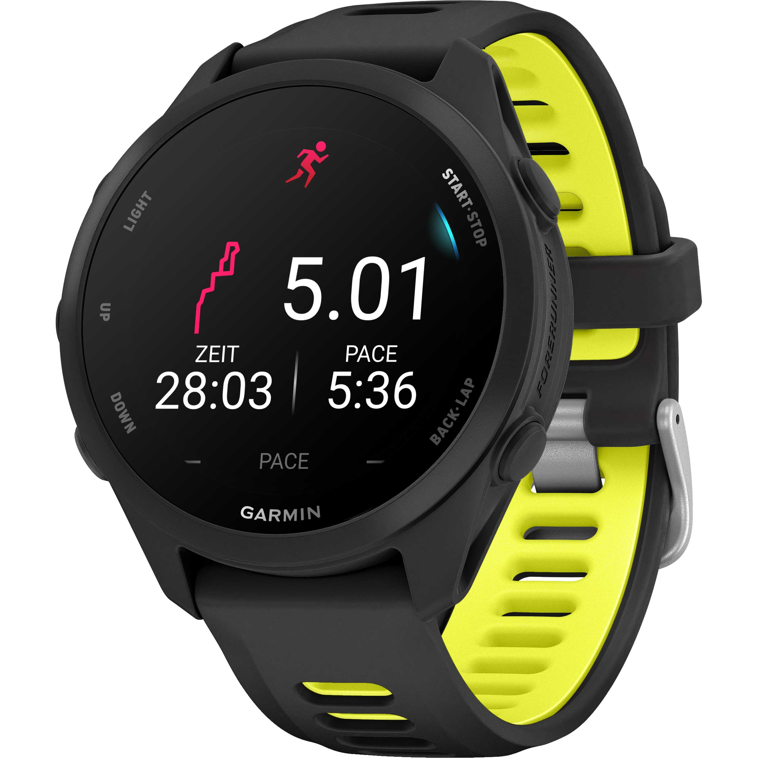 Garmin Forerunner 170 Music Bundle HRM 200 XS-S Schwarz – GPS-Laufuhr mit Musik, AMOLED-Display Amp Yellow
